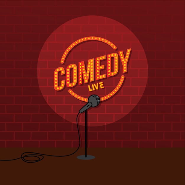 Stand Up Comedy Open Mic Vector | Premium Download