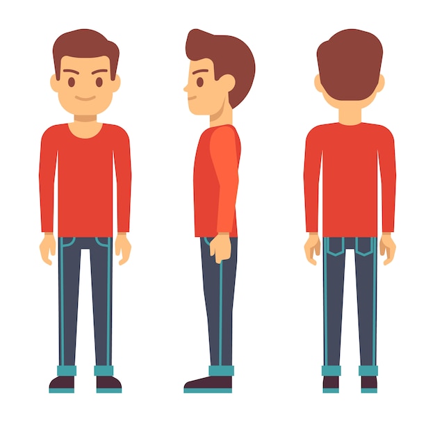 Standing young man | Premium Vector