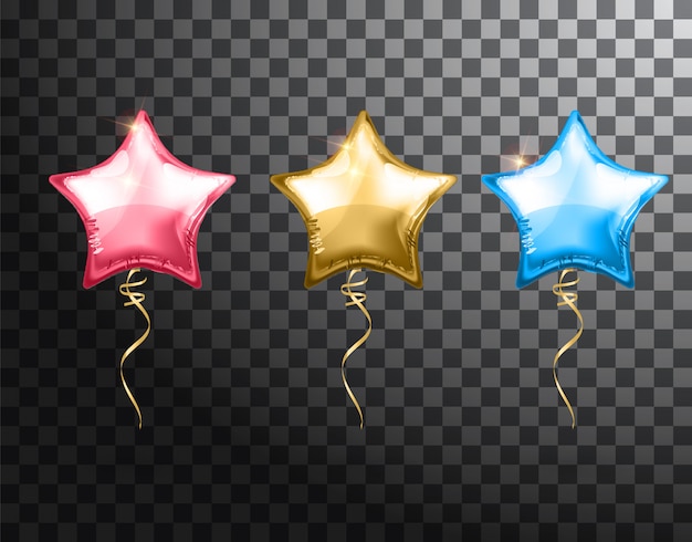 Download Star balloon set on transparent background. party balloons ...