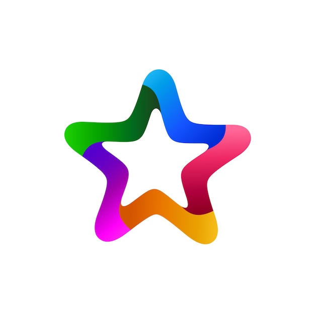 Premium Vector | Star colorful logo