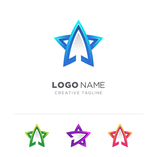 Download Free Star Logo With Arrow Premium Vector Use our free logo maker to create a logo and build your brand. Put your logo on business cards, promotional products, or your website for brand visibility.