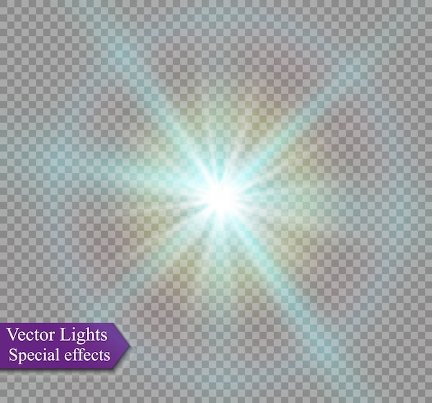 透明な背景 光の効果 イラストの星 キラキラと爆発 Sun Magic プレミアムベクター
