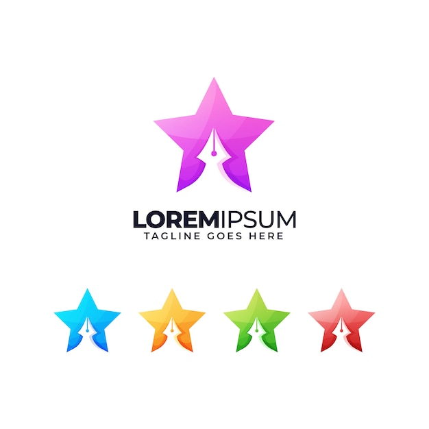 Download Free Star Pen Art Logo Design With Colorful Gradient Premium Vector Use our free logo maker to create a logo and build your brand. Put your logo on business cards, promotional products, or your website for brand visibility.