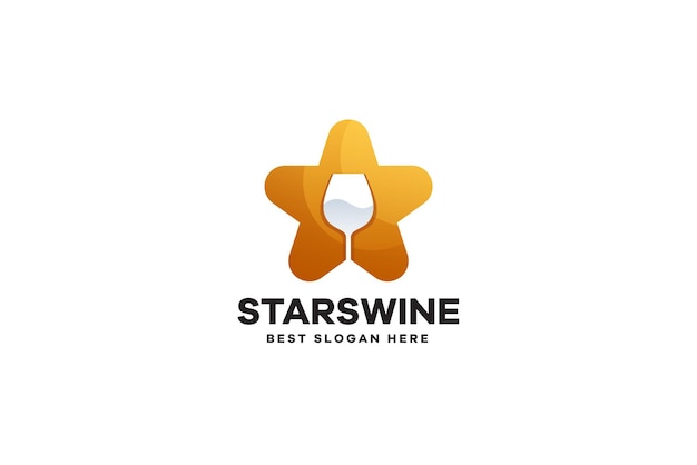 Premium Vector | Star wine logo