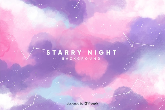 Starry night background Free Vector