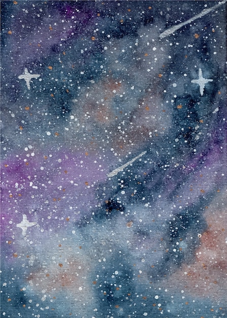 Download Premium Vector Starry Sky Watercolor Background