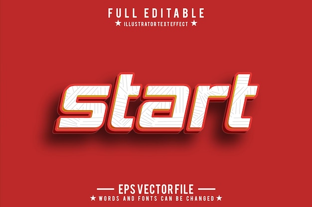 Premium Vector | Start text effect vector editable