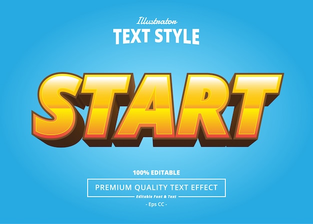 Premium Vector | Start text effect