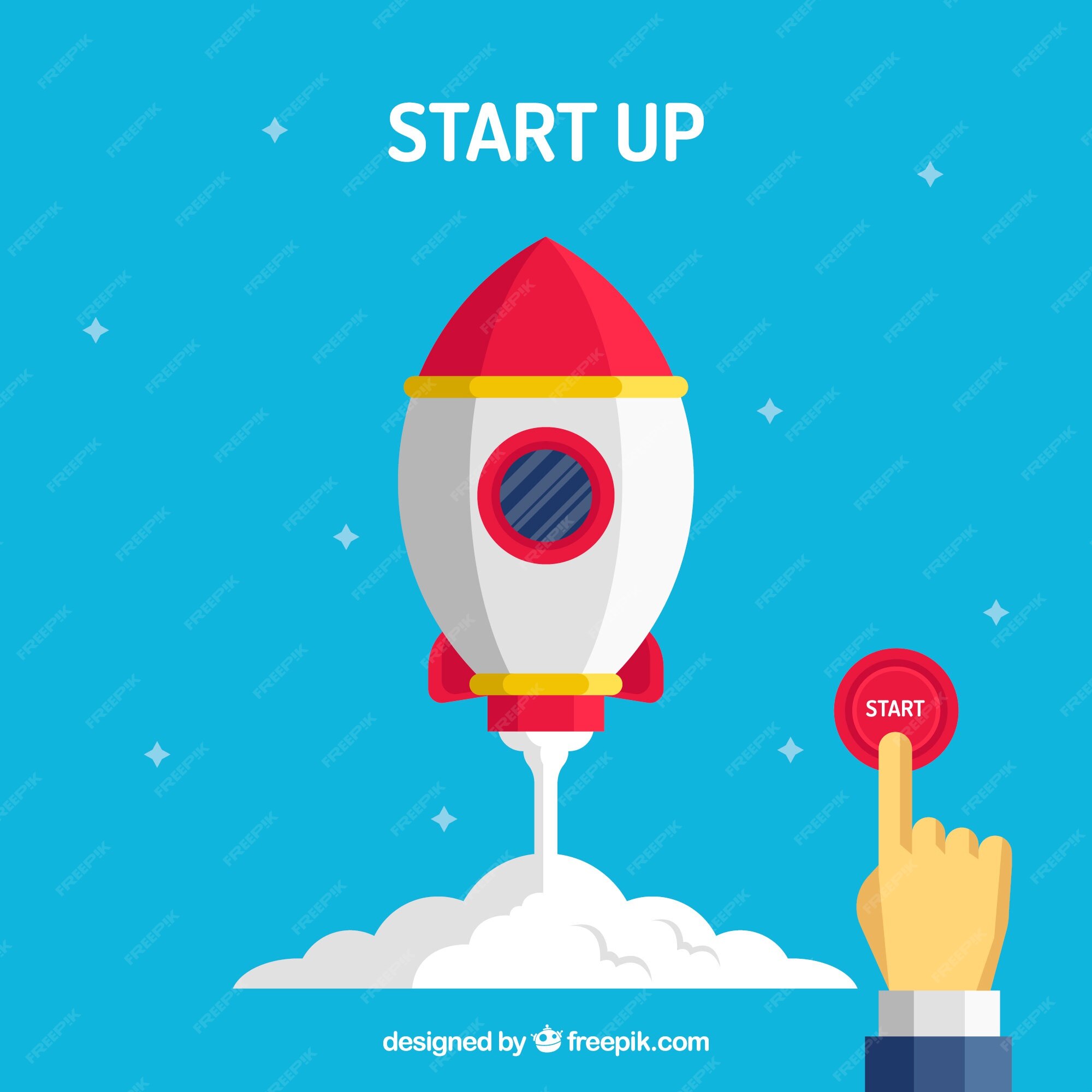 Free Vector | Start up concept with rocket