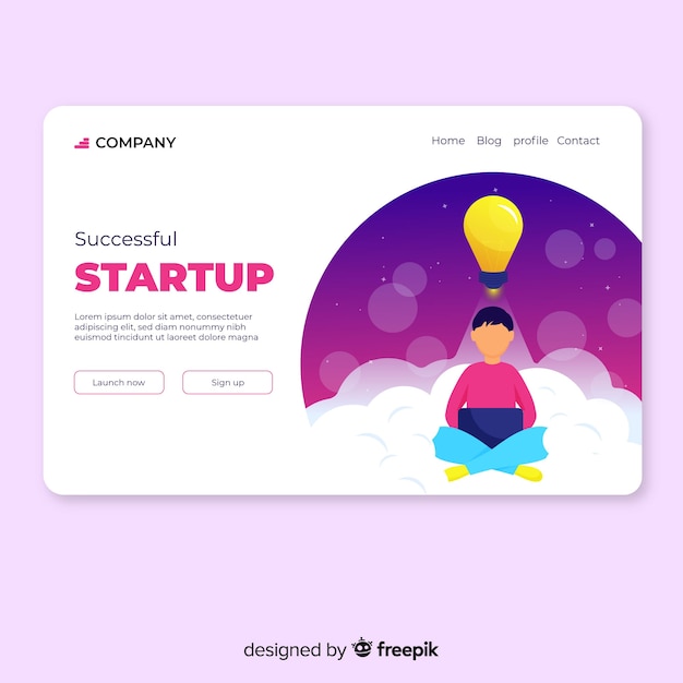 Download Free Startup Landing Page Free Vector Use our free logo maker to create a logo and build your brand. Put your logo on business cards, promotional products, or your website for brand visibility.