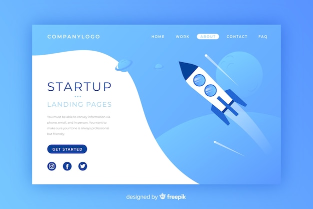 Startup landing page Vector | Free Download