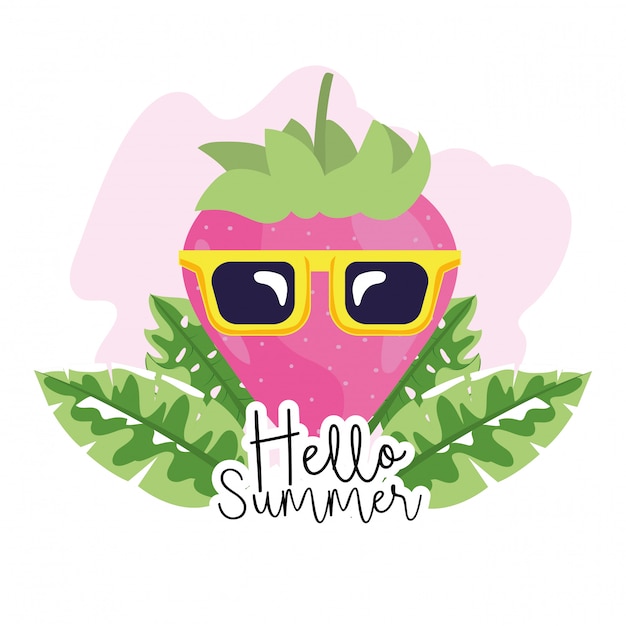 Download Free Starwberry Wearing Sunglasses With Tropical Leaves In Summer Use our free logo maker to create a logo and build your brand. Put your logo on business cards, promotional products, or your website for brand visibility.