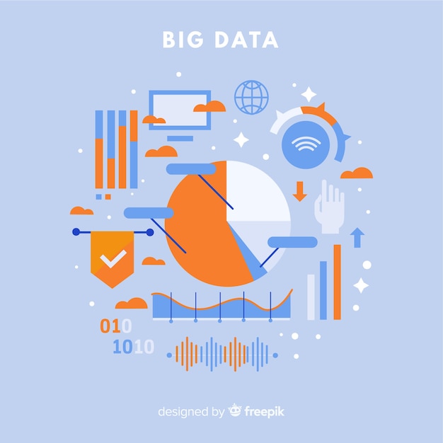 Statistics big data background Free Vector