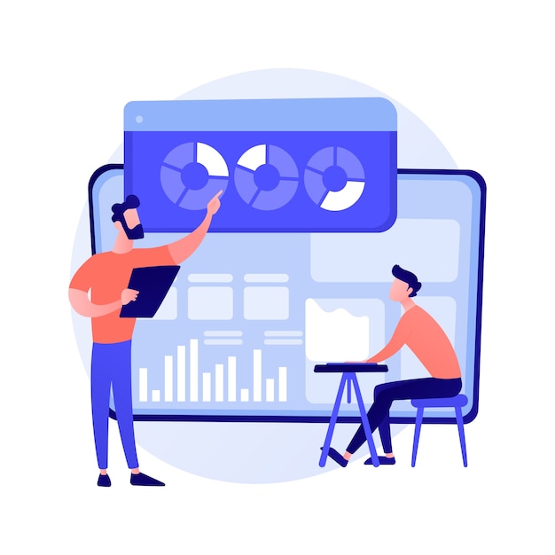 Statistics data analysis. financial administration. circular diagram with colorful segments, business pie chart. statistics, audit, consulting. Free Vector