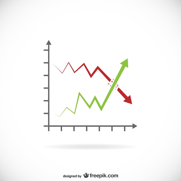 Free Vector | Statistics with red and green arrows