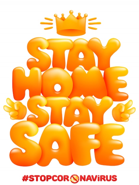 Premium Vector | Stay home stay safe. home quarantine self isolation poster  in cartoon style