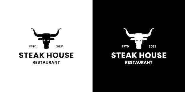 Premium Vector | Steak house logo design vintage for restaurant and ranch