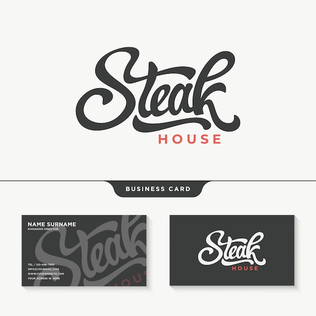 Download Free Steak House Typography Logo Design Template Premium Vector Use our free logo maker to create a logo and build your brand. Put your logo on business cards, promotional products, or your website for brand visibility.