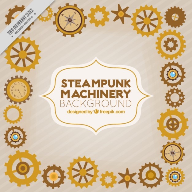 Steampunk machinery background