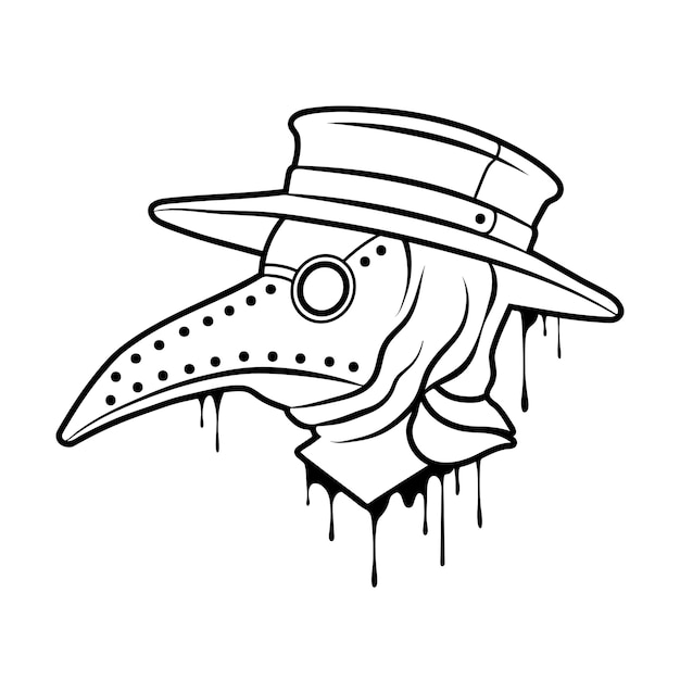 Premium Vector Steampunk plague doctor mask with beak, illustration