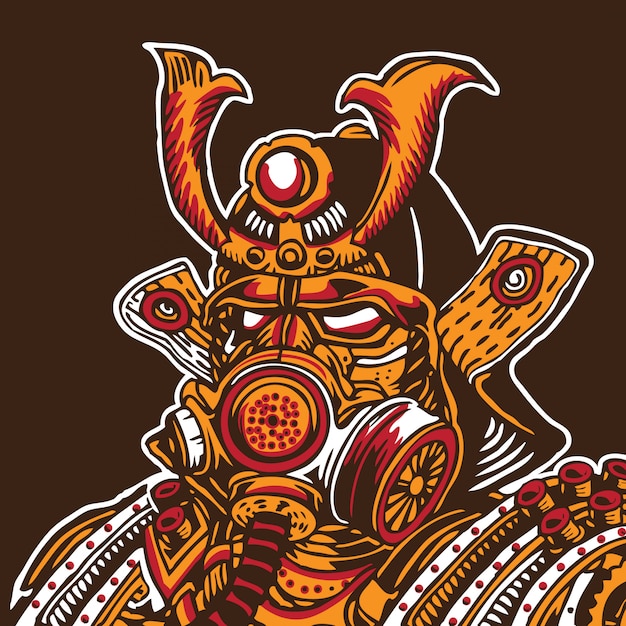 Premium Vector Steampunk Samurai