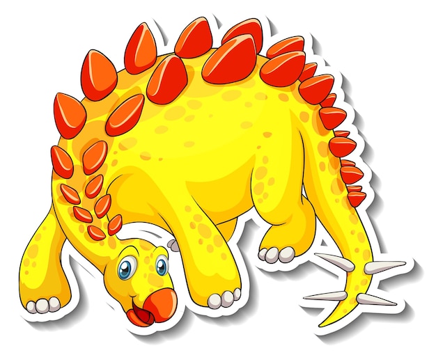 Free Vector Stegosaurus Dinosaur Cartoon Character Sticker