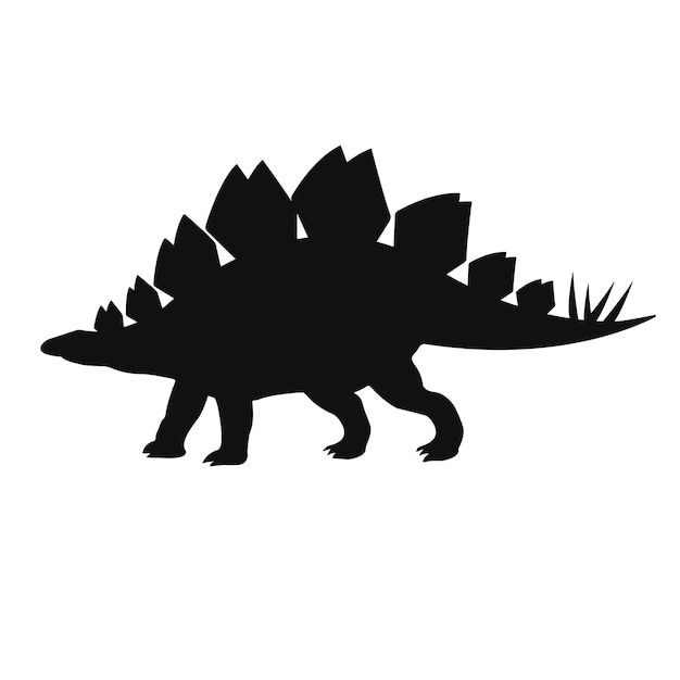 Premium Vector | Stegosaurus dinosaur silhouette isolated on white ...