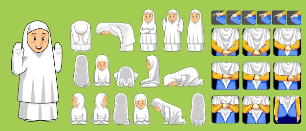 Premium Vector Step By Step Performing Salah Prayer For Women