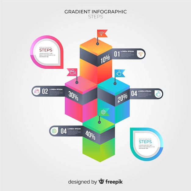 Free Vector Step By Step Guide Slide Template Chart Creative Riset