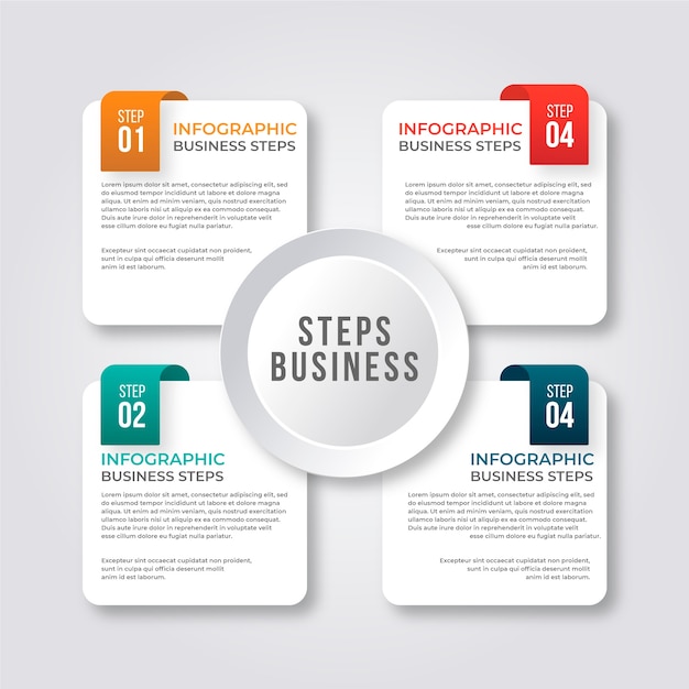 Steps infographic concept with evolution | Free Vector