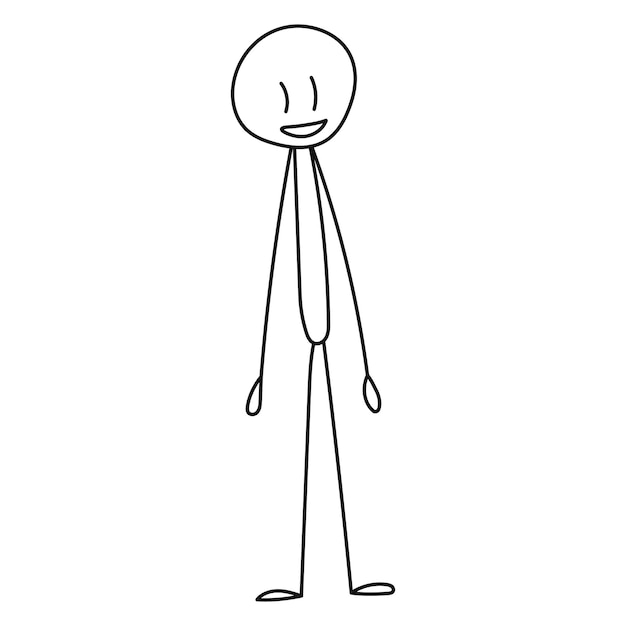 Premium Vector | Stick figure man, isolated, vector