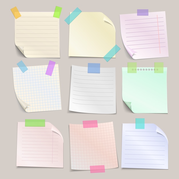 Premium Vector | Stick note papers set