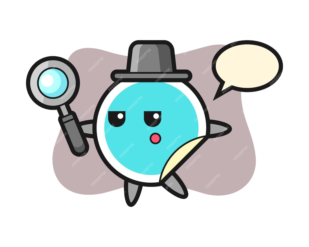 Premium Vector | Sticker cartoon searching with a magnifying glass