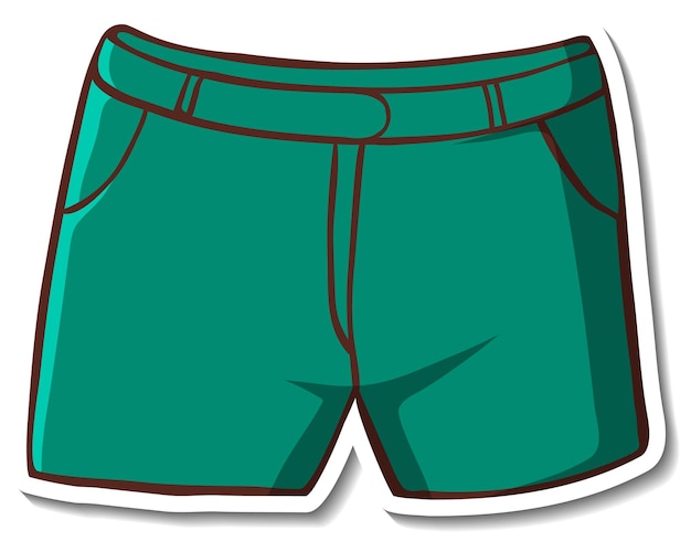 free-vector-sticker-design-with-green-shorts-isolated