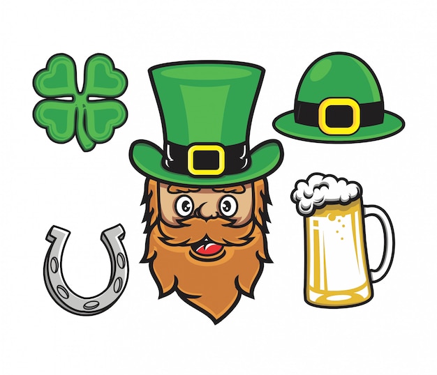 Download Sticker pack st patrick | Premium Vector