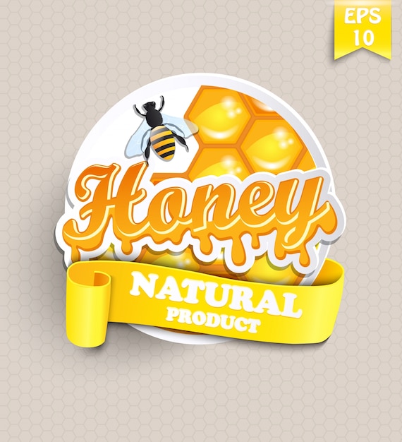 Premium Vector | Sticker with honey.