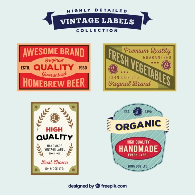 Premium Vector | Stickers set in vintage style