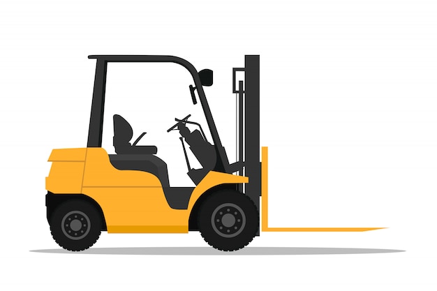 Premium Vector | Stock forklift with fork extensions