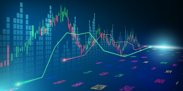 Stock market, economic graph with diagrams, business and financial ...