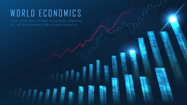 Premium Vector | Stock market or forex trading graph