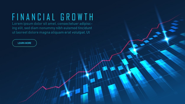 Premium Vector | Stock market or trading graph concept banner