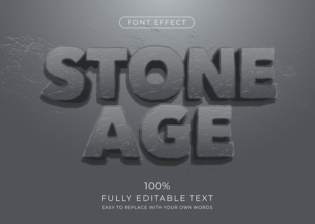 Stone text effect, editable style font with rock texture | Premium Vector