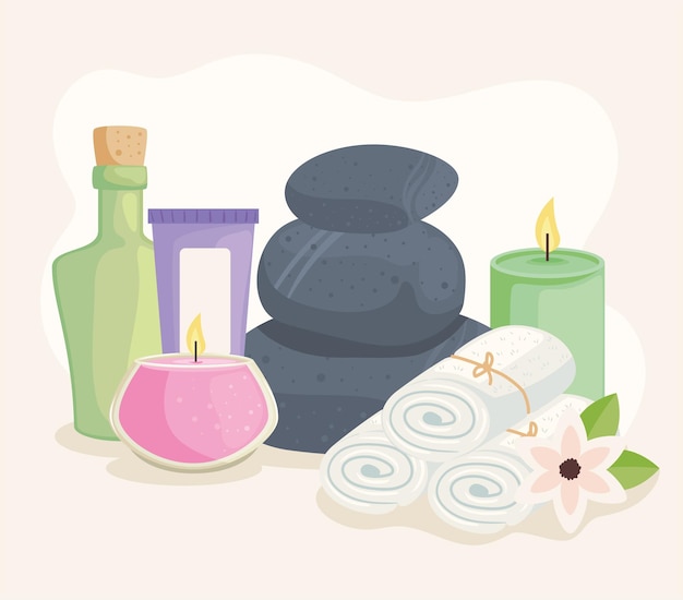 Premium Vector Stones And Spa Icons