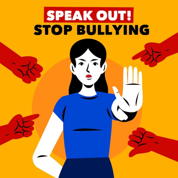 Stop bullying illustration concept | Free Vector