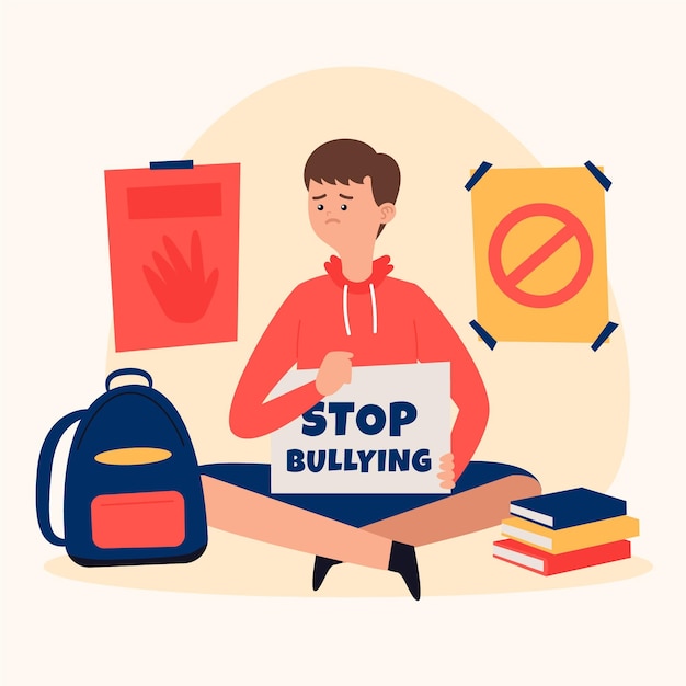 Stop bullying with man | Free Vector
