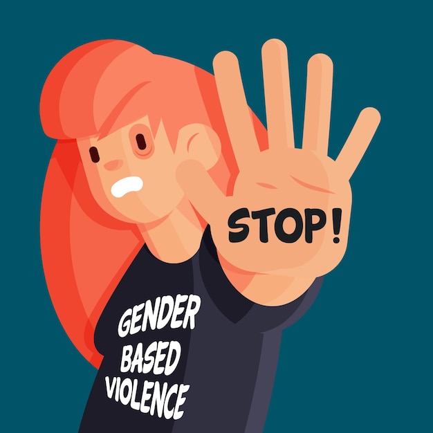 Free Vector Stop Gender Violence Concept 2035