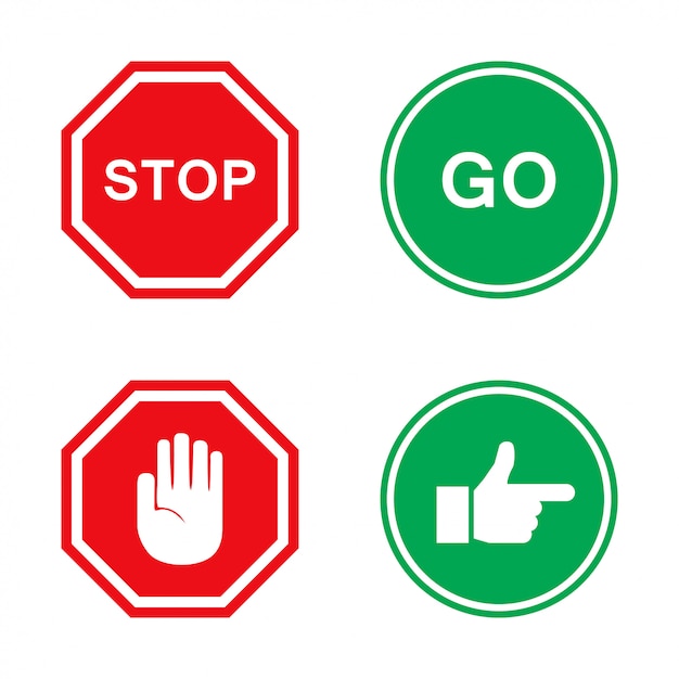 Download Free Stop And Go Signs In Red And Green With Hand Premium Vector Use our free logo maker to create a logo and build your brand. Put your logo on business cards, promotional products, or your website for brand visibility.