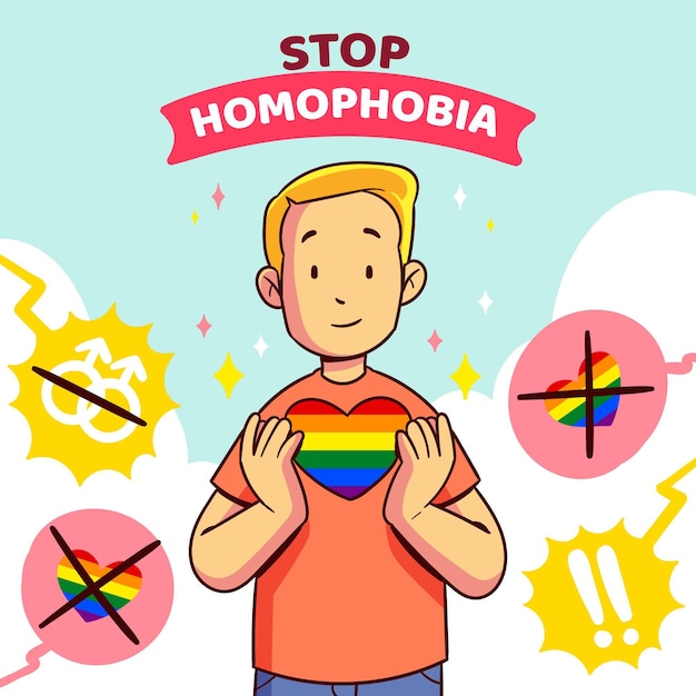 Free Vector Stop Homophobia Illustration Concept