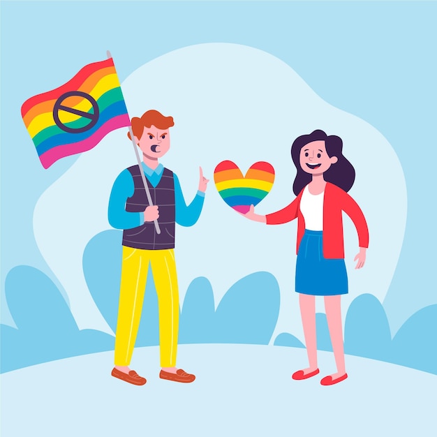 Free Vector | Stop homophobia illustration design