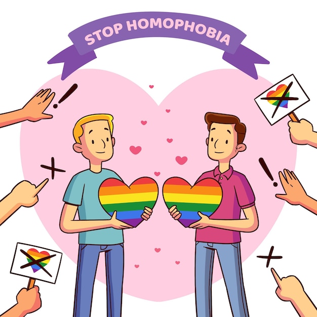 Free Vector Stop Homophobia Illustration Design